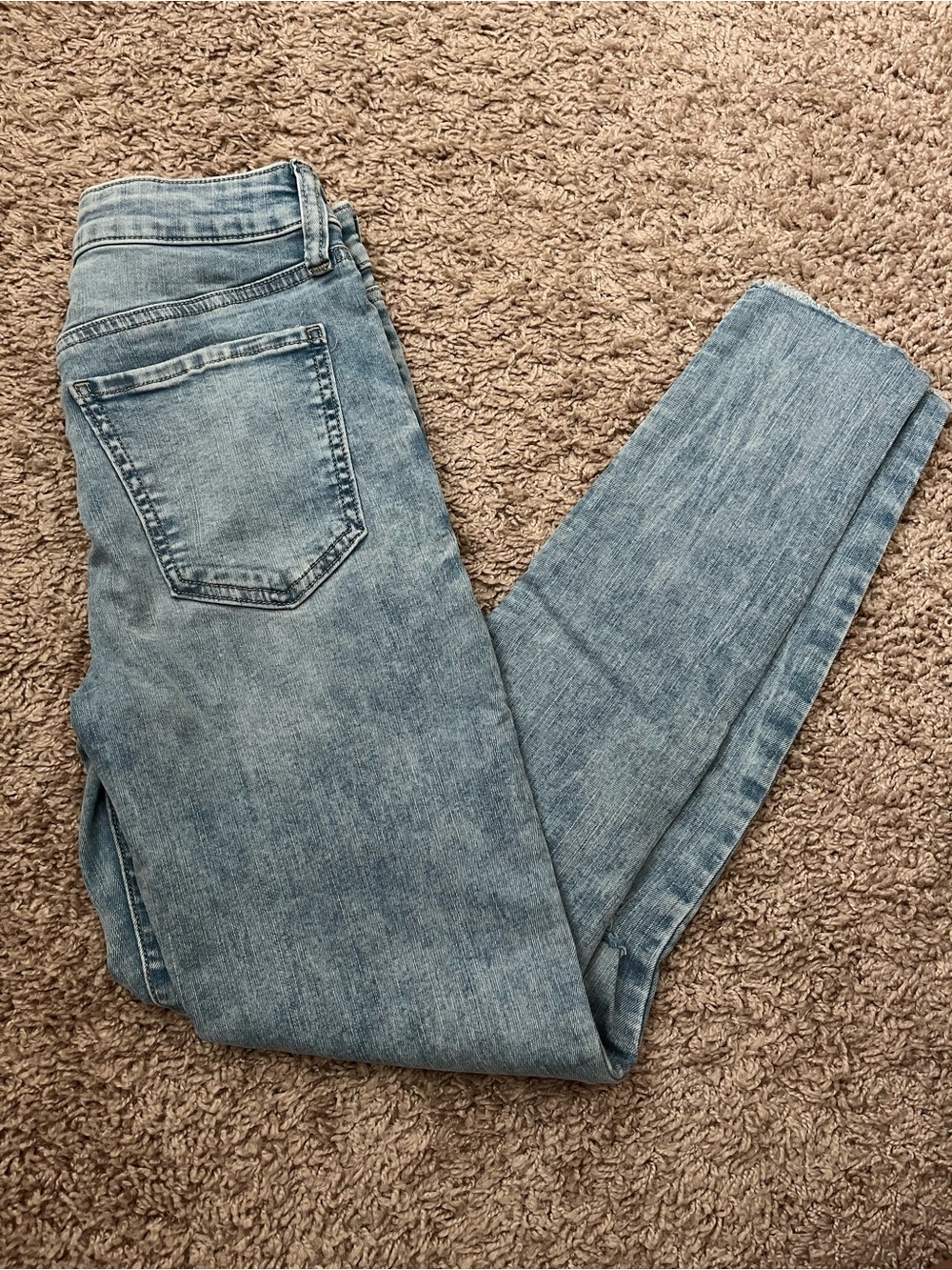 Light Wash Women’s Jeans - Ankle Jeggings High Rise Skinny